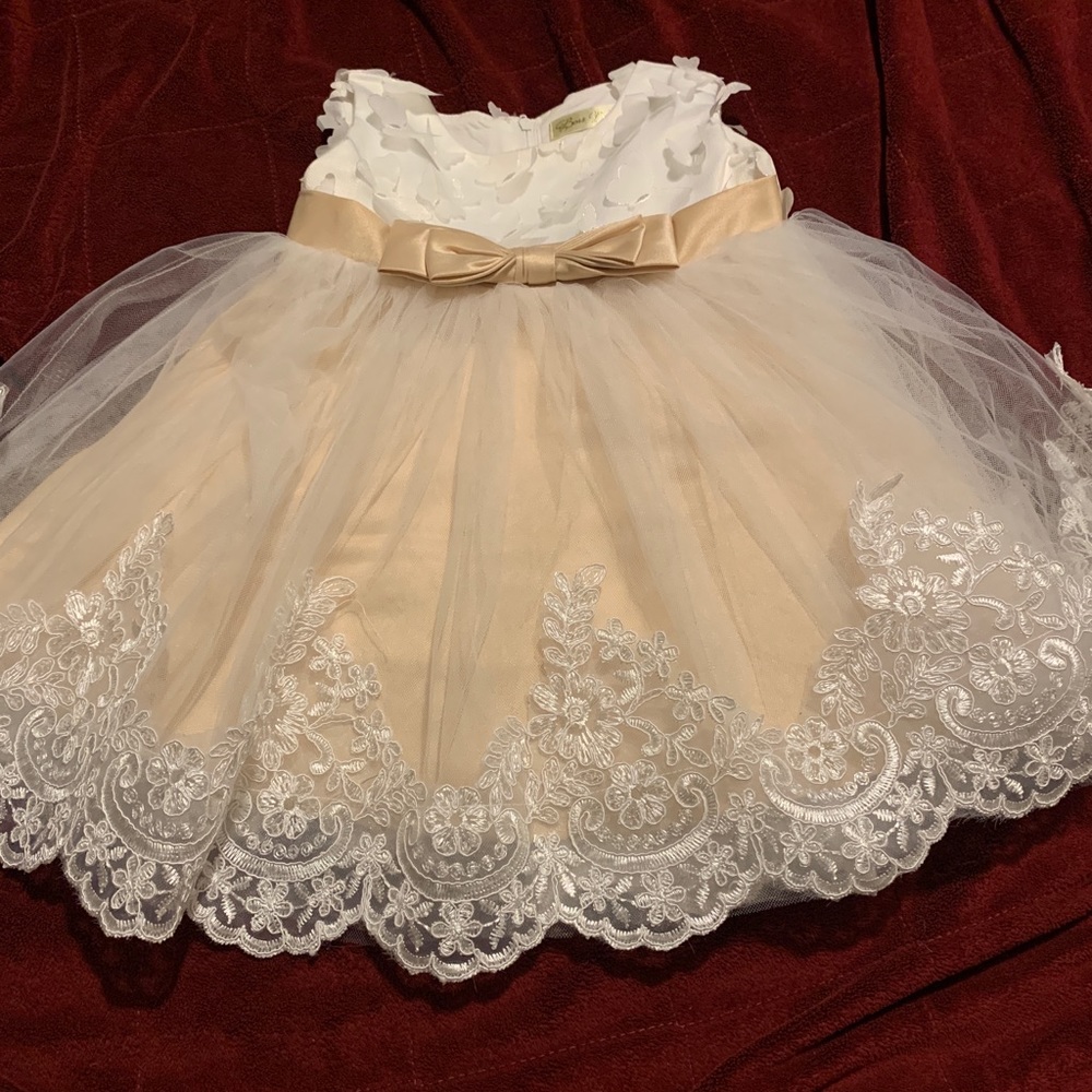 Formal nude/lace dress